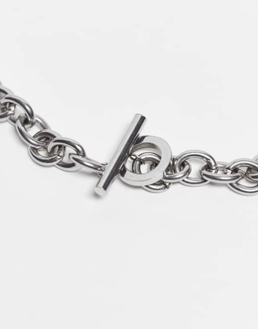 Ed Hardy T bar cunky cable chain necklace in silver | ASOS