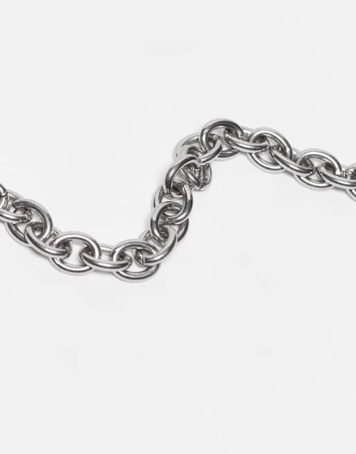 Ed Hardy T bar cunky cable chain necklace in silver | ASOS