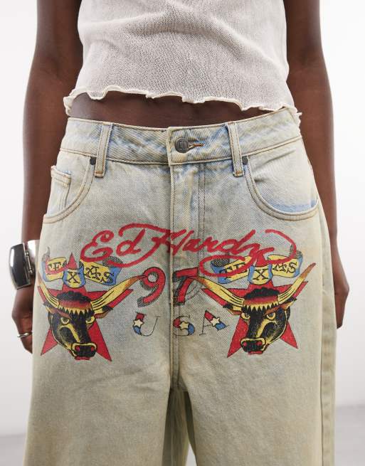 Ed Hardy texas rodeo xxtra jean in vintage light wash