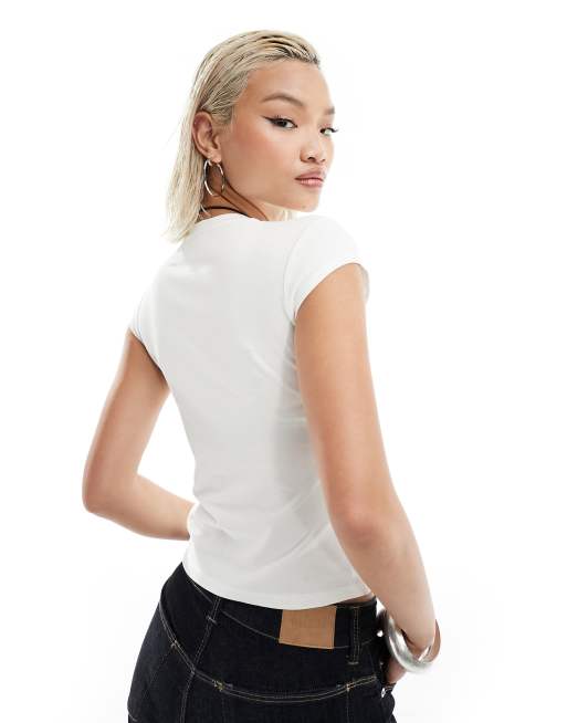 Ed Hardy - Tætsiddende 90'er-T-shirt med 'Love Eternal'-grafik, 2 af 4