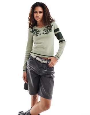 Ed Hardy Y2K dragon jaquard knitted jumper