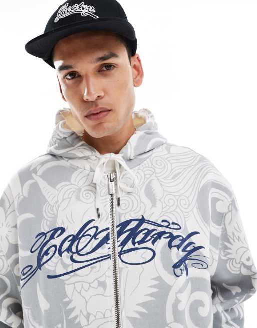 Ed Hardy Y2K shadow graphic zip hoodie | ASOS