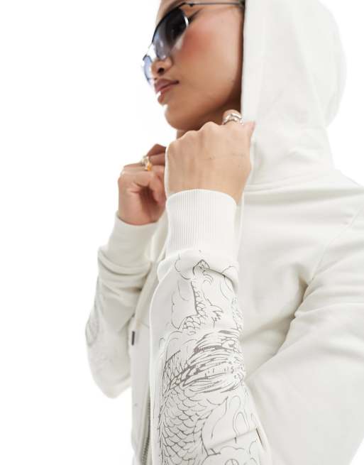 Ed Hardy zip front tracksuit hoodie with snake back print co-ord