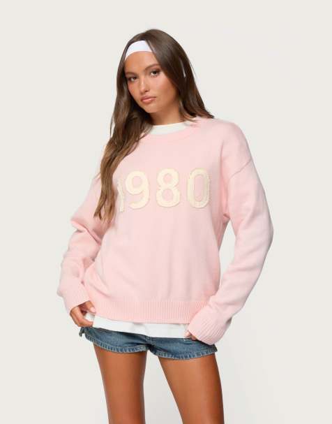 Edikted 1980 oversized sweater in light pink - view 1