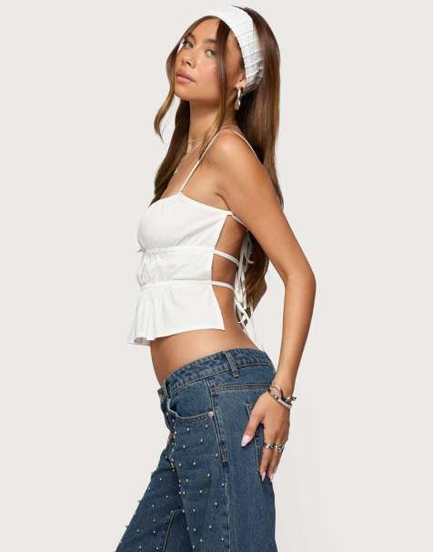 Edikted Adler tiered backless top in white - view 1