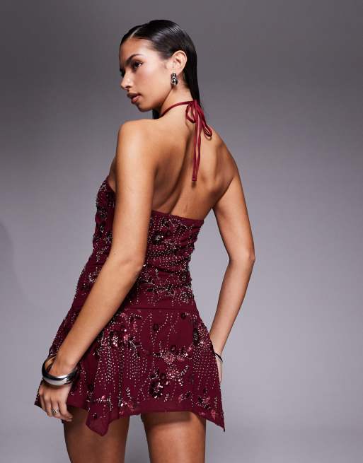 edikted adria bead & sequin mini dress Samba Sequin Strapless Mini Dress  edikted