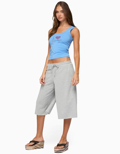 Edikted amika oversized bermuda shorts in grey-melange, 4 of 5