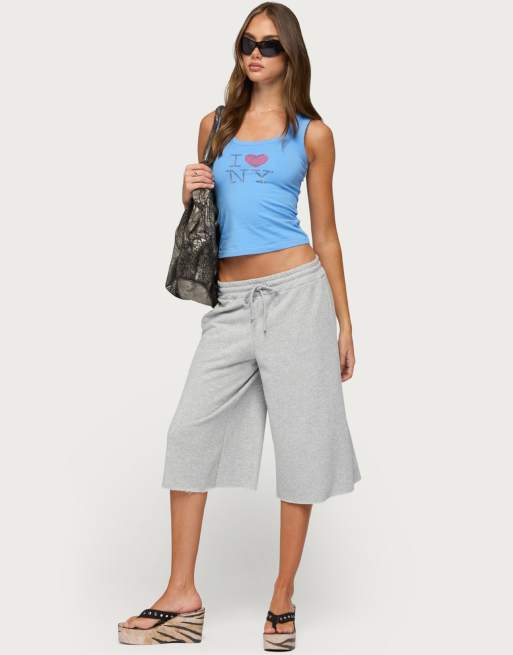Edikted amika oversized bermuda shorts in grey-melange, 5 of 5