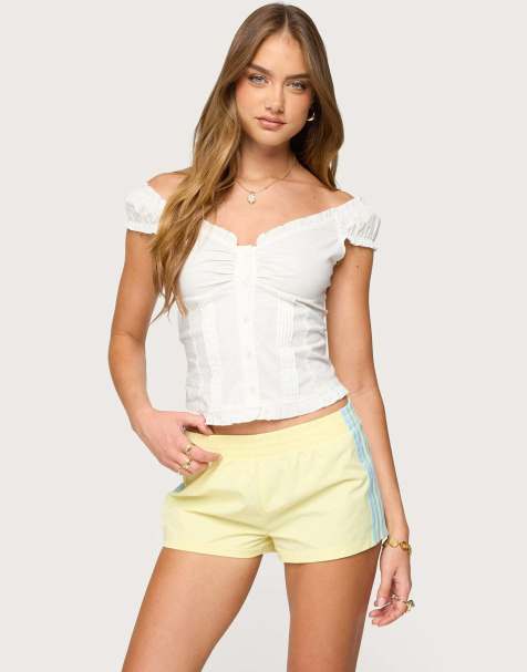 Edikted Arlow ruffle button up top in white - view 1