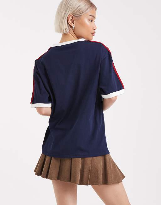 Edikted Australia 96 contrast oversized t-shirt in navy, 2 of 4