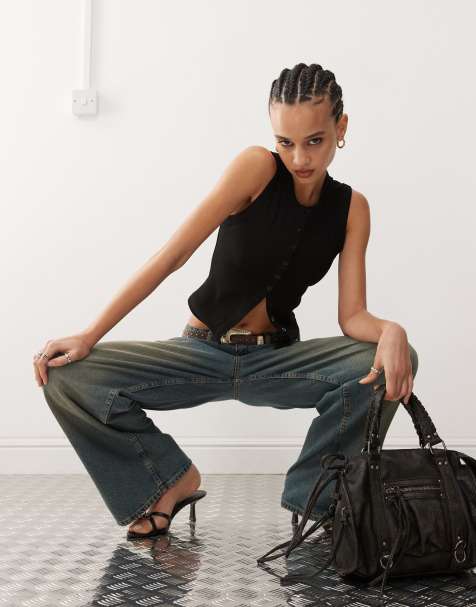 Edikted - Basel - Tanktop met knoopsluiting in zwart - view 1