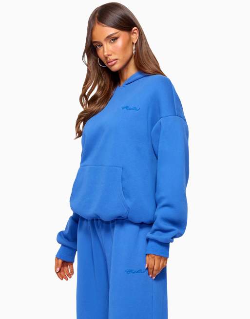 Edikted basic girl oversized edikted hoodie in blue, 3 of 5
