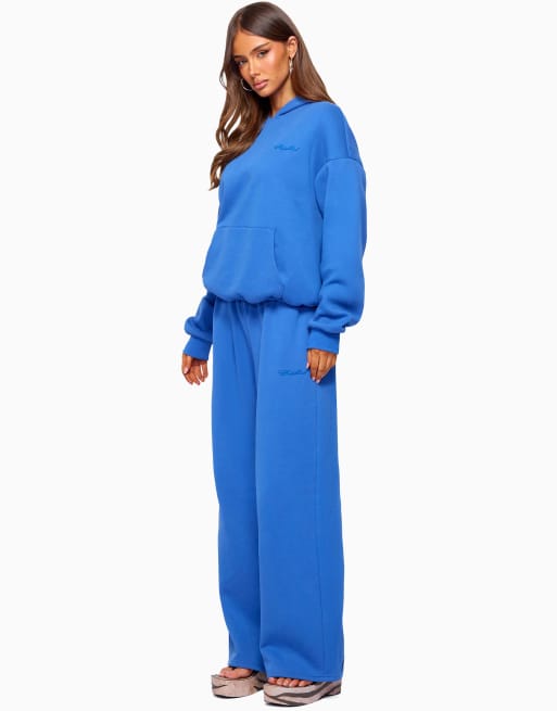 Edikted basic girl oversized edikted hoodie in blue, 5 of 5