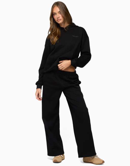 Edikted basic girl wide leg edikted sweatpants in black, 4 of 5
