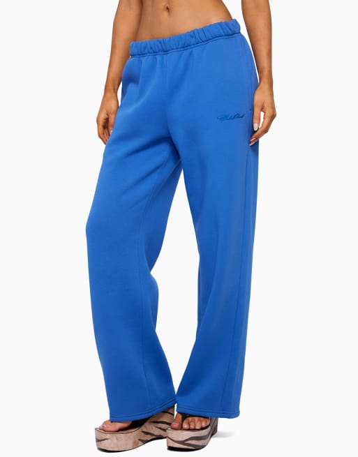 Edikted basic girl wide leg edikted sweatpants in blue, 3 of 5