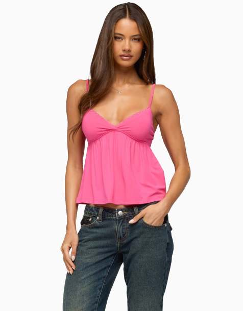 Edikted belen lacey babydoll top in pink - view 1