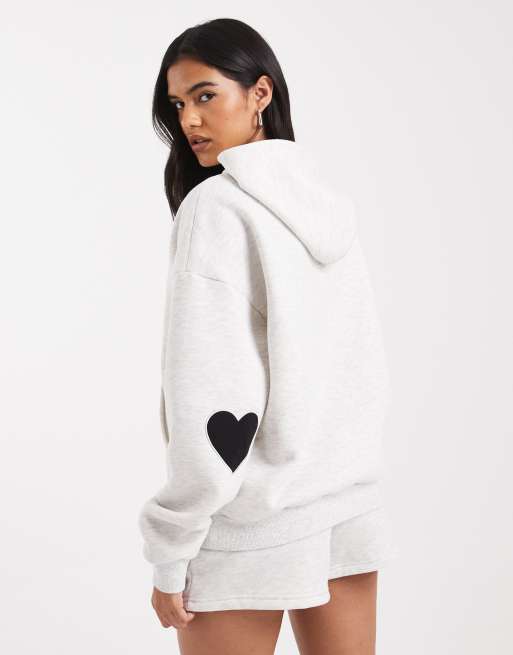 Edikted Big love edikted hoodie in grey, 4 of 4