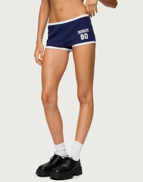 Edikted Brooklyn contrast shorts in navy