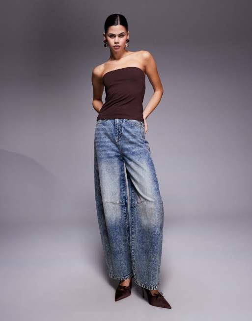 Edikted built in bra tube top in brown, 2 of 4