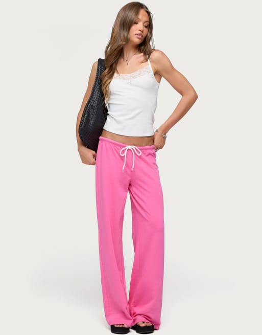 Edikted callista straight leg sweatpants in pink, 5 of 5