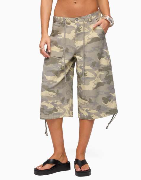 Edikted camo cargo bermuda shorts in grey - view 1