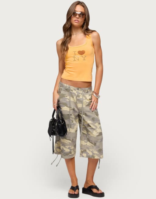 Edikted camo cargo bermuda shorts in grey, 5 of 5