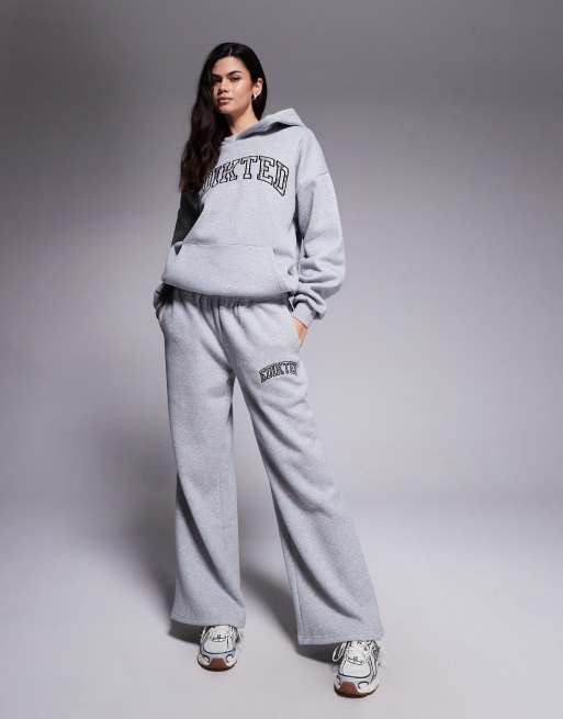 Edikted camo crush oversized hoodie in grey (part of a set), 4 of 4