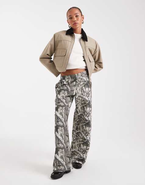 Edikted camo straight leg tracksuit bottoms - view 1