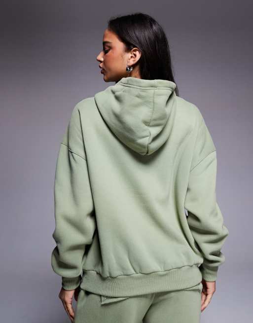 Edikted co-ord Forever oversized hoodie in olive, 2 of 4