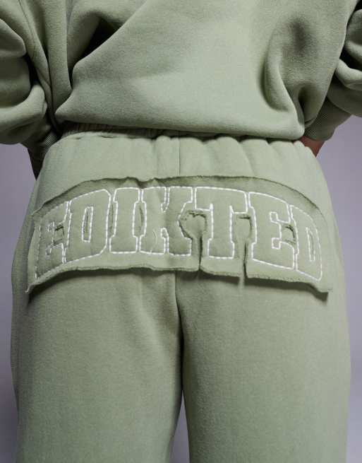 Edikted co-ord Forever sweatpants in olive, 2 of 5