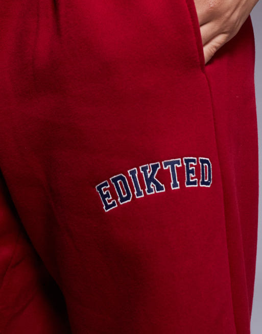 Edikted co-ord major sweatpants in red, 3 of 5