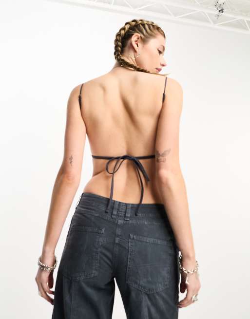 Edikted Crop top met smalle bandjes en open rug ASOS