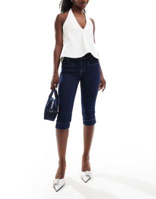 Edikted Edikted denim capris in indigo-Blue