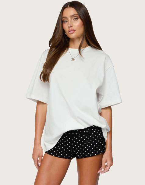 Edikted Devan oversized t shirt in white - view 1