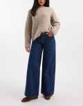 [Edikted] Edikted Edie belt detail low rise jeans in blue XL BLUE