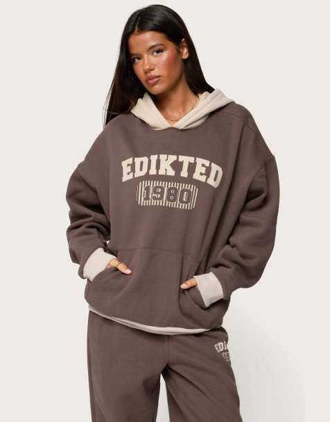 Edikted Edikted 1980 oversized hoodie in brown - view 1