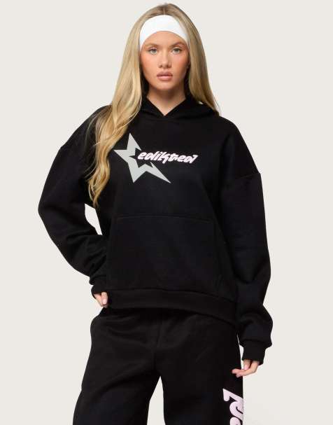 Edikted Edikted star hoodie in black - view 1