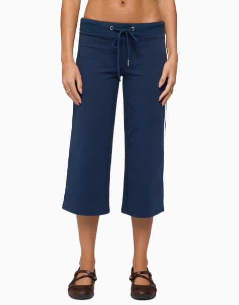 Edikted Edikted zanele side stripe sweatpants in navy-and-white - view 1