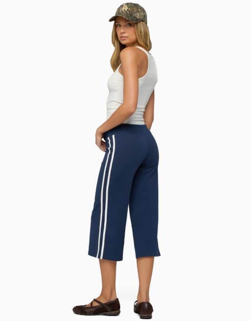 Edikted Edikted zanele side stripe sweatpants in navy-and-white, 4 of 5