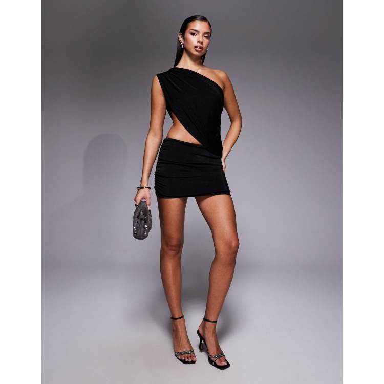 knee length dresses for ladies Fiora One Shoulder Cutout Mini Dress  edikted