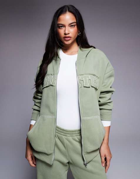 Edikted Forever oversized hoodie in olive (Part of a set) - view 1