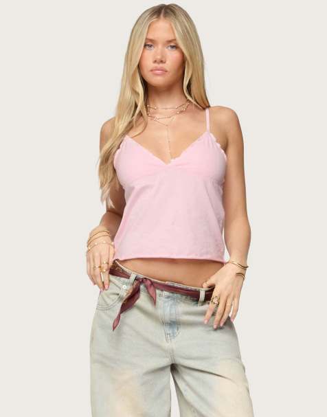 Edikted Glendon babydoll top in light pink - view 1