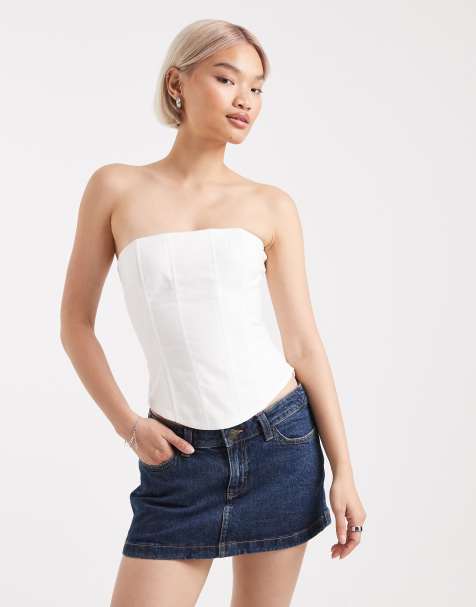 Edikted Hadar linen look corset in white - view 1