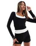 [Edikted] Edikted Harriet layered long sleeve top-Black XS BLACK