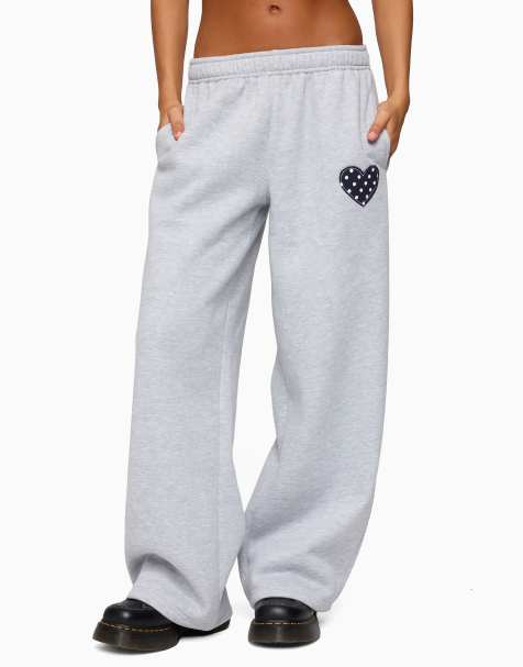 Edikted i heart london sweatpants in grey-melange - view 1