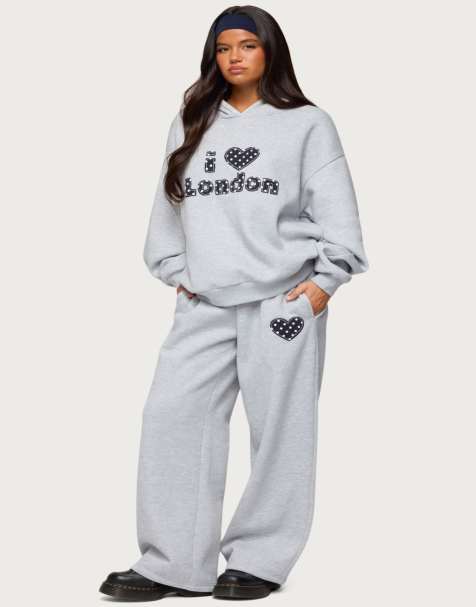 Edikted i heart london tracksuit set in grey - view 1