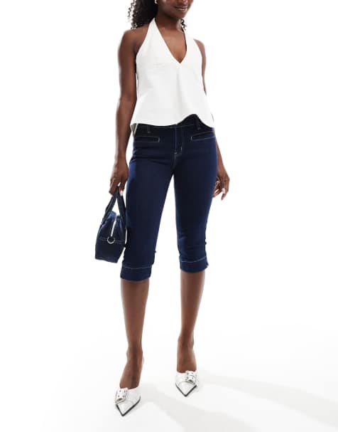 Edikted - Indigofarvede capribukser i denim - view 1