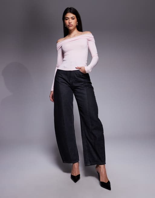 Edikted Janus lacey fold over top in pink, 2 of 4