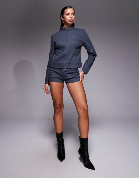 Edikted Kayra micro shorts in dark grey (Part of a set) - view 1