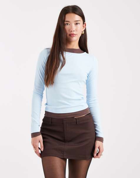 Edikted Kennie mini skort in brown - view 1